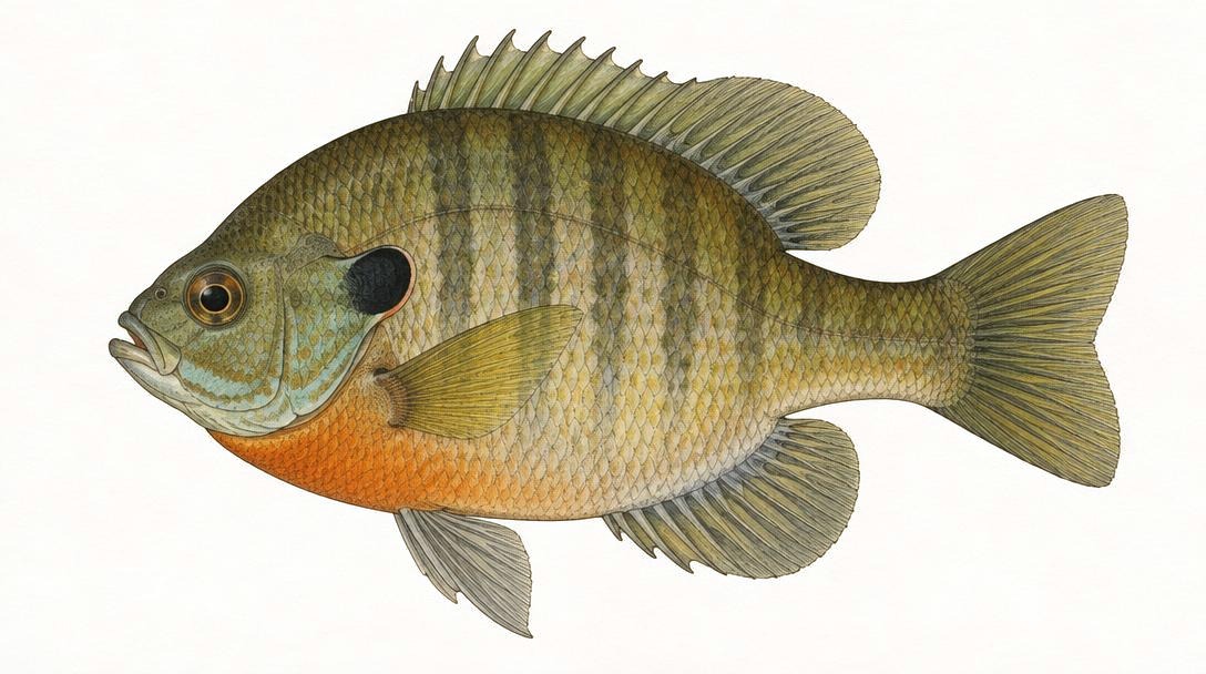 Bluegill identification drawing
