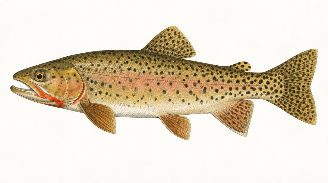 Coastal Cutthroat Trout identification drawing