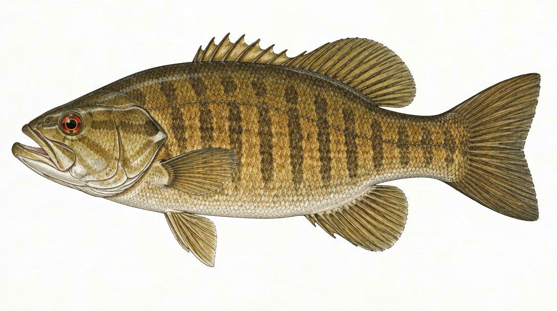Smallmouth Bass identification drawing